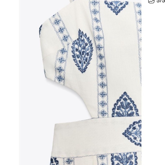 NEW! Zara Cutout Embroidered Midi Dress - Picture 5 of 5